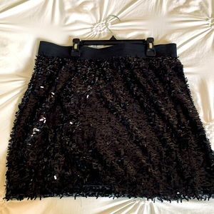 Black sequin mini skirt